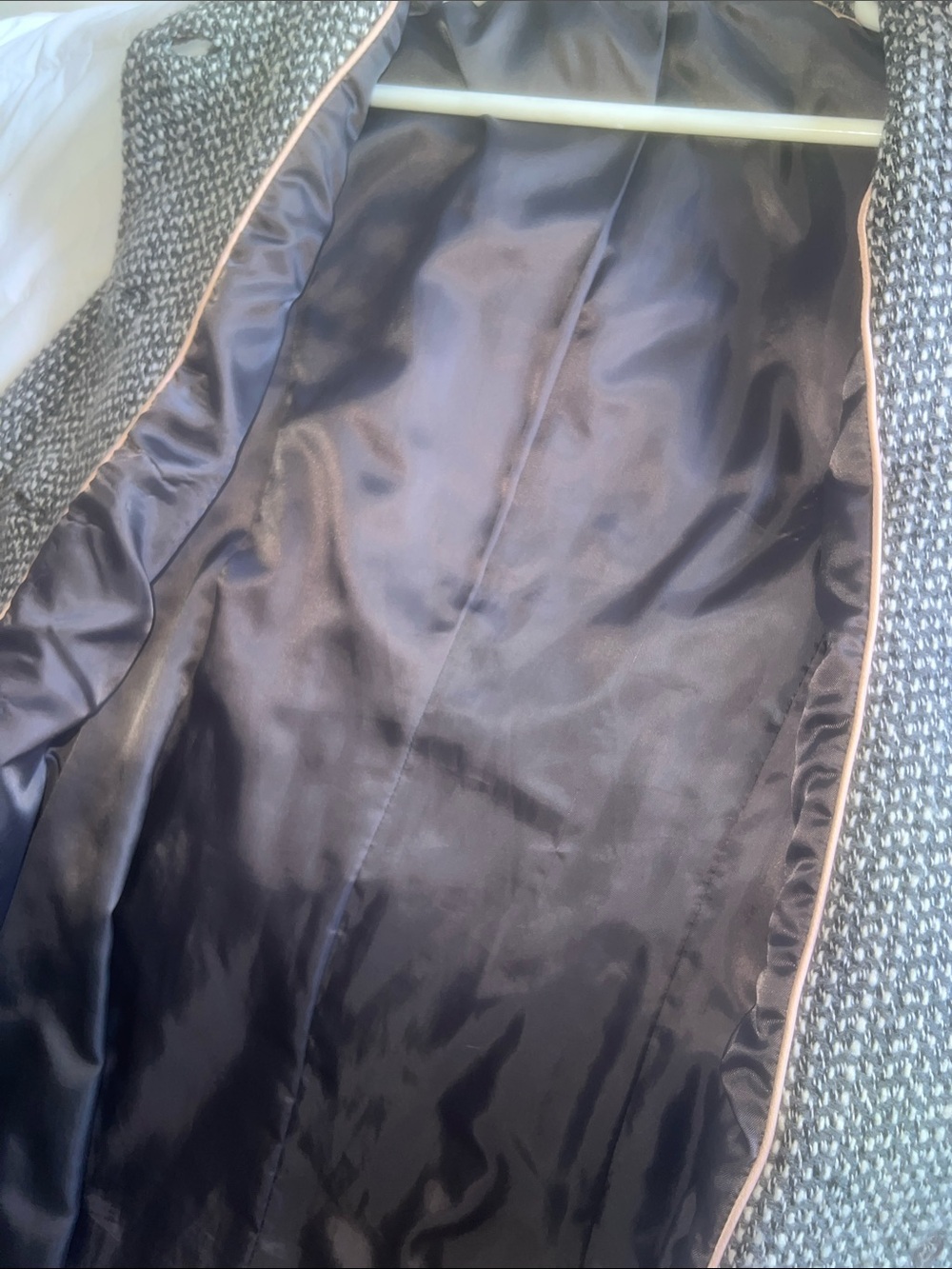 DKNY Gray Textured Button-Front Pea Coat - Picture 8 of 9